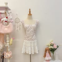 Image 1 of floral back tie top