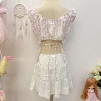 Image 2 of floral back tie top