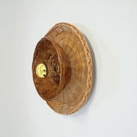 Image 1 of Applique murale en vannerie d’osier – Style campagne chic / bohème – Pièce unique