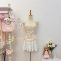 Image 1 of layered milkmaid top