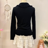 Image 4 of ruffle front tie cardigan