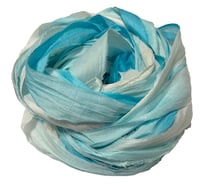 Image 1 of Ready To Ship! 10YD GLACIER  HAND DYED SARI SILK RIBBON BY COLOR BURST SILK