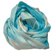 Image 2 of Ready To Ship! 10YD GLACIER  HAND DYED SARI SILK RIBBON BY COLOR BURST SILK