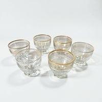 Image 2 of Lot de 6 verres en verre doré à l'or fin - vintage 1940 - verres à liqueur