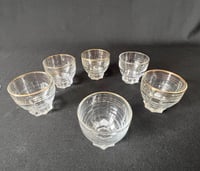 Image 3 of Lot de 6 verres en verre doré à l'or fin - vintage 1940 - verres à liqueur