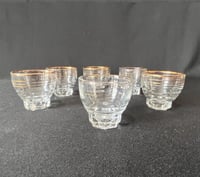 Image 4 of Lot de 6 verres en verre doré à l'or fin - vintage 1940 - verres à liqueur
