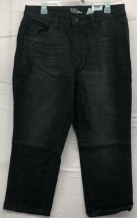 Image 1 of New Time and Tru High Rise Black Denim Straight Crop Jeans Size 16 Women Casual