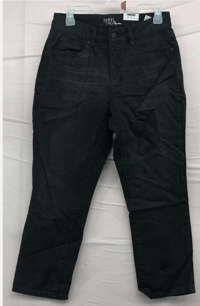 Image 1 of New Time and Tru High Rise Solid Black Denim Straight Crop Jeans Size 8 Women