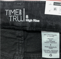 Image 3 of New Time and Tru High Rise Solid Black Denim Straight Crop Jeans Size 8 Women