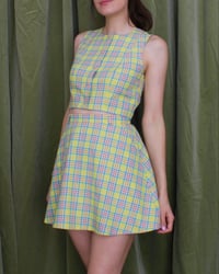 Image 4 of Ready-to-ship Polly top cropped blouse - Yellow tartan