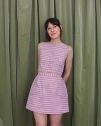 Image 3 of Ready-to-ship Polly top cropped blouse - Pink embroidered check