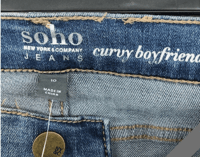 Image 3 of New NY&C SOHO Women Distressed Curvy Boyfriend Stretch Denim Size 10 Jeans 2