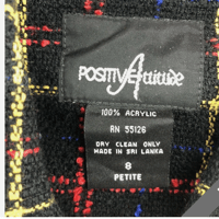 Image 3 of Vintage Positive Attitude Petite Black Long Sleeve Knit Jacket Size 8P Women