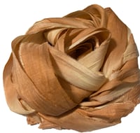Image 4 of 10YD. PEANUT BRITTLE HAND DYED SARI SILK RIBBON BY COLOR BURST SILK