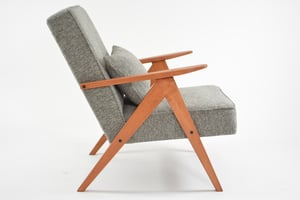 Image of Fauteuils KOMPAS chiné gris et blanc