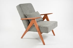 Image of Fauteuils KOMPAS chiné gris et blanc