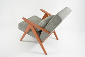 Image of Fauteuils KOMPAS chiné gris et blanc