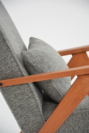 Image of Fauteuils KOMPAS chiné gris et blanc