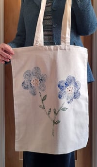 Image 1 of Tote Bag - hand printed with our unique wooden blocks 