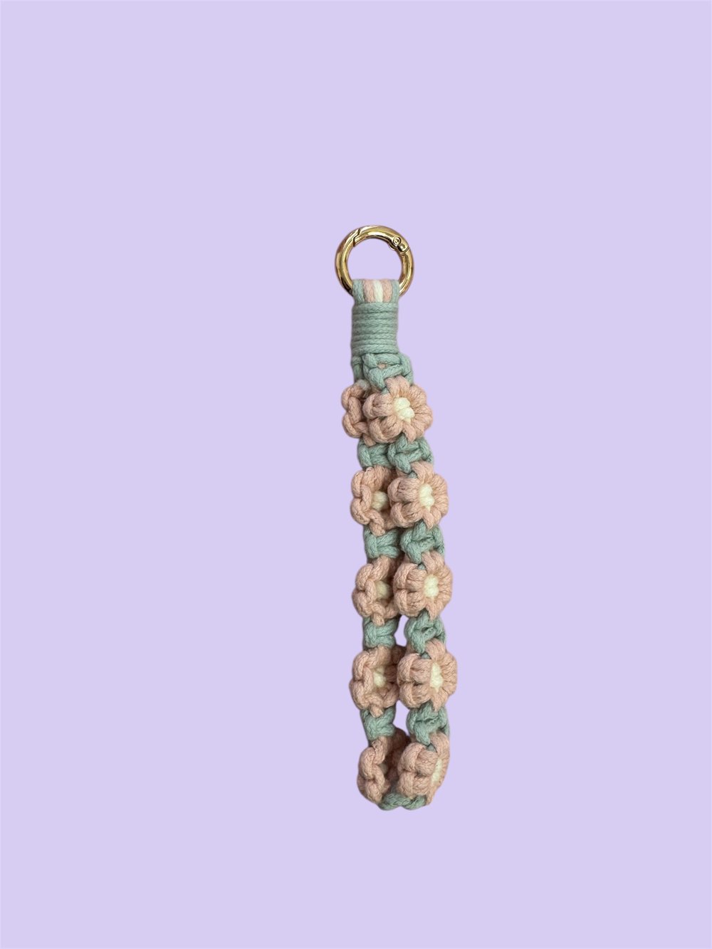Image of Macrame flower keyrings 