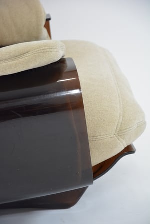 Image of Fauteuil Marsala et son repose pied Ligne Roset beige clair