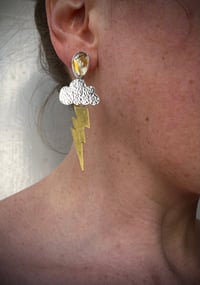 Image 2 of Ohrringe Gewitterwolken mit Citrin-Steckern