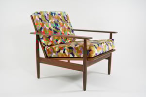 Image of Fauteuil scandinave tissu géométrique