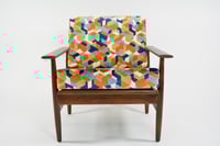 Image 9 of Fauteuil scandinave tissu géométrique