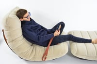 Image 9 of Chauffeuse et son repose pied Marsala Ligne Roset beige clair