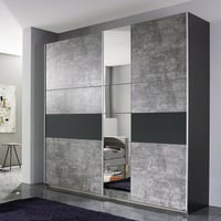 Image 1 of Bedroom Bundle (Gliderobe, Chest of Drawers, 2 x Bedsides) - Two Tone Grey