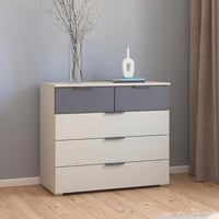 Image 2 of Bedroom Bundle (Gliderobe, Chest of Drawers, 2 x Bedsides) - Champagne / Dark Grey