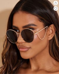 PRETTY LITTLE THING- DANGLY CHAIN ROUND- BLACK