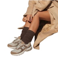 Image 1 of PRETTY LITTLE THING- SLOUCHY RIBBED SOCKS- CHOCOLATE