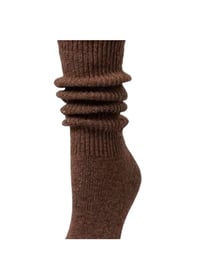 Image 2 of PRETTY LITTLE THING- SLOUCHY RIBBED SOCKS- CHOCOLATE