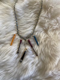 Image 1 of A- Arteest used paintbrush necklace with cystals