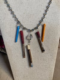 Image 2 of A- Arteest used paintbrush necklace with cystals