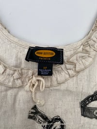 Image 3 of frilled block-printed crop top