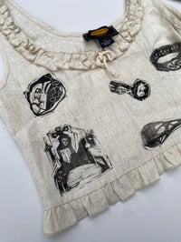 Image 5 of frilled block-printed crop top