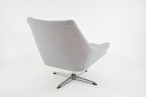 Image of Fauteuils coquilles pivotantes chiné bleu