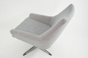 Image of Fauteuils coquilles pivotantes chiné bleu