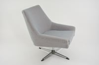 Image 1 of Fauteuils coquilles pivotantes chiné bleu