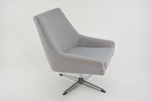 Image of Fauteuils coquilles pivotantes chiné bleu