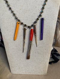 Image 2 of B- Arteest Paintbrush necklace with crystals