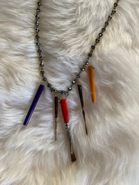 Image 4 of B- Arteest Paintbrush necklace with crystals