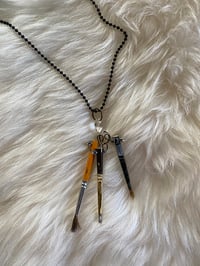 Image 2 of C- Arteest paintbrush necklace with crystals