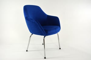 Image of Fauteuil Coquille bleu roi 