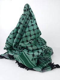 Image 3 of Green with Black Tassel Keffiyeh