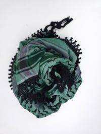 Image 5 of Green with Black Tassel Keffiyeh