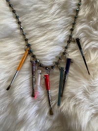 Image 2 of E- Arteest Paintbrush necklace with crystals
