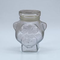 Image 1 of Grand bocal en verre tête d'ours LUMINARC  vintage 1970  bonbonnière  Pot à bonbons